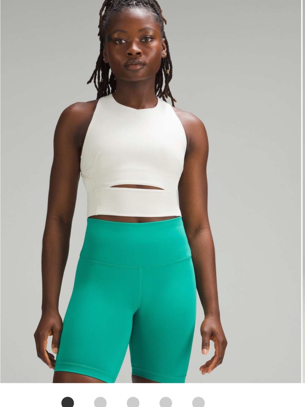 Lululemon Wunder Train Mesh Strap  Cropped Tank- Bone- Size 4